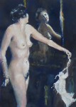 femme nue devant un miroir